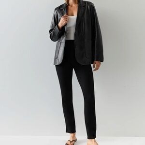 Quince Ultra-Strech Ponte Straight Leg Pants Black Womens Medium Classic